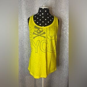 Bold Yellow Graphic Tank Top